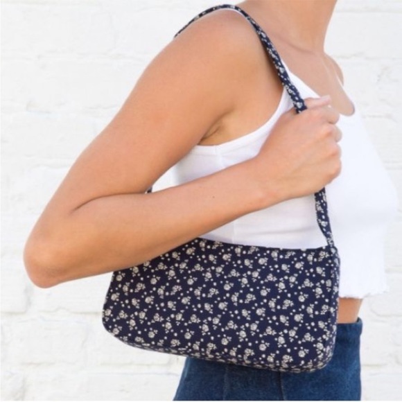 Brandy Melville Handbags - BRANDY MELVILLE - NAVY BLUE AND WHITE FLORAL
SHOULDER BAG